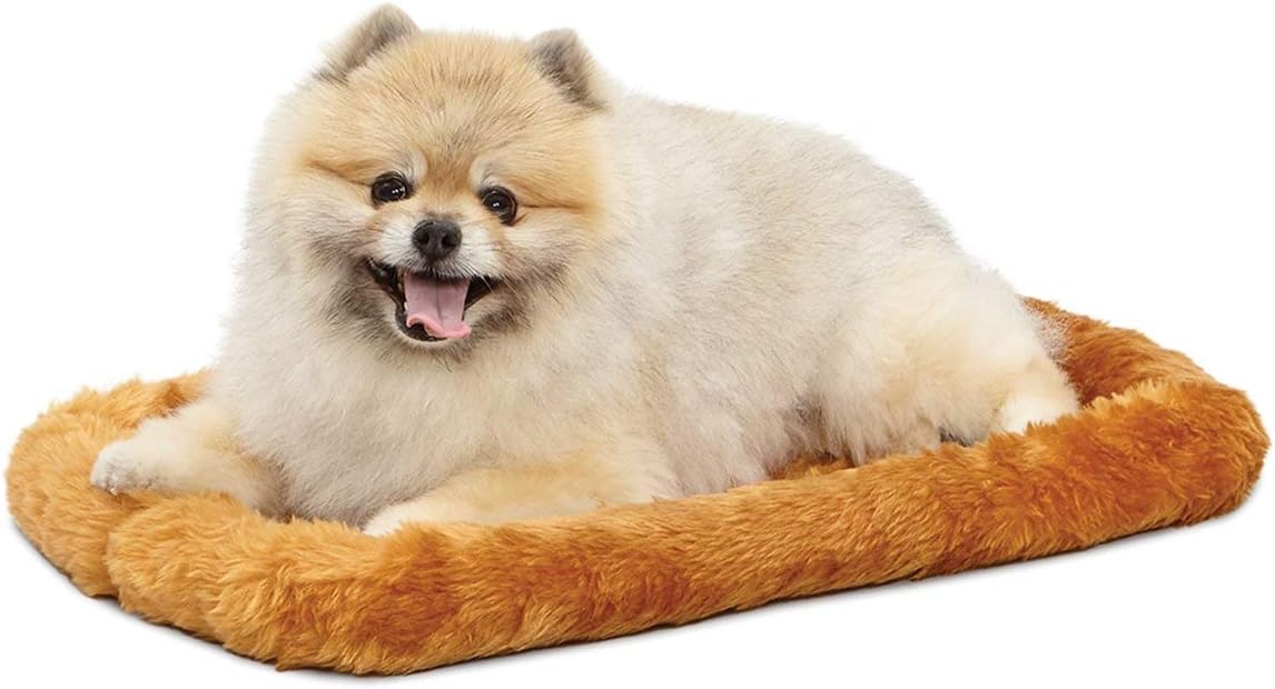 MidWest Homes for Pets QuietTime XXS Dog Bed – Cinnamon Faux Fur Bolster, Ultra-Soft and Machine Washable, Fits 18-Inch Crates and Carriers, for Small Dogs and Cats