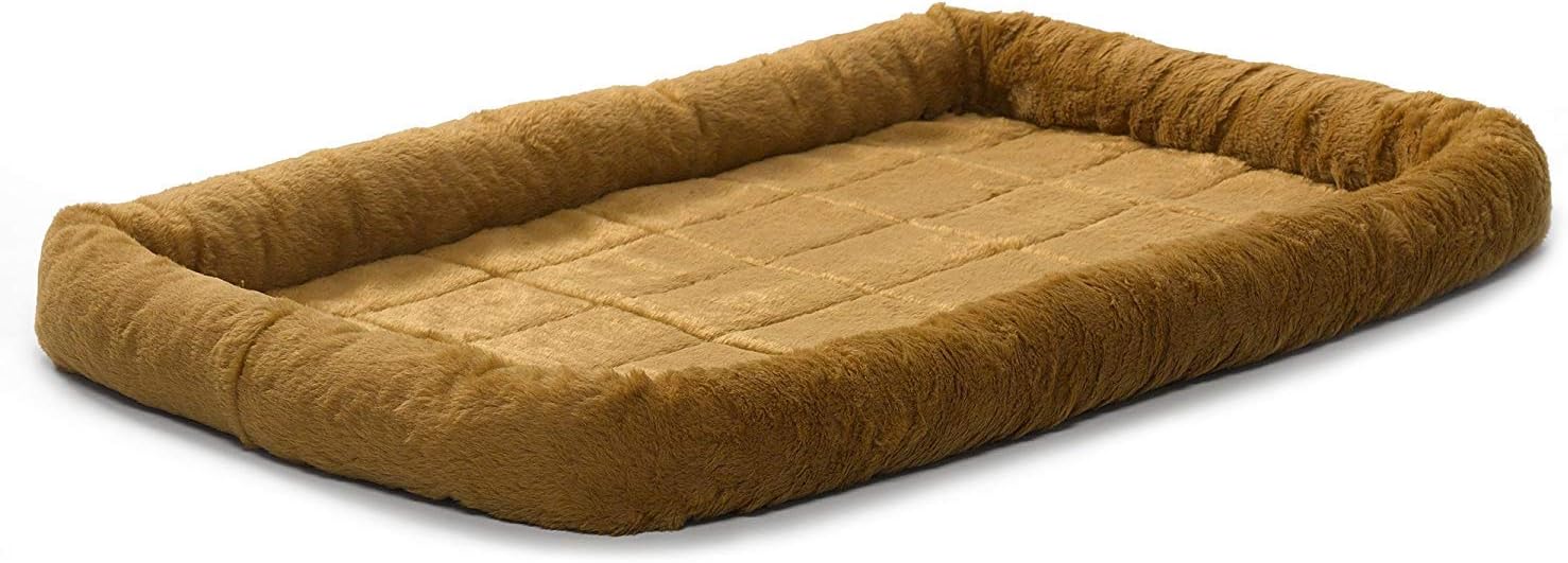 MidWest Homes for Pets QuietTime XXS Dog Bed – Cinnamon Faux Fur Bolster, Ultra-Soft and Machine Washable, Fits 18-Inch Crates and Carriers, for Small Dogs and Cats