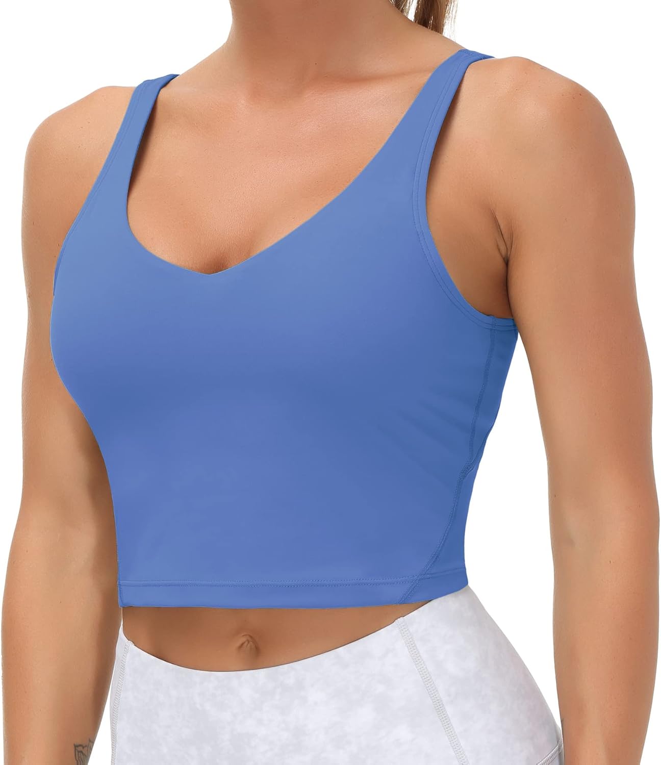 THE GYM PEOPLE Womens' Sports Bra Longline Wirefree Padded with Medium Support