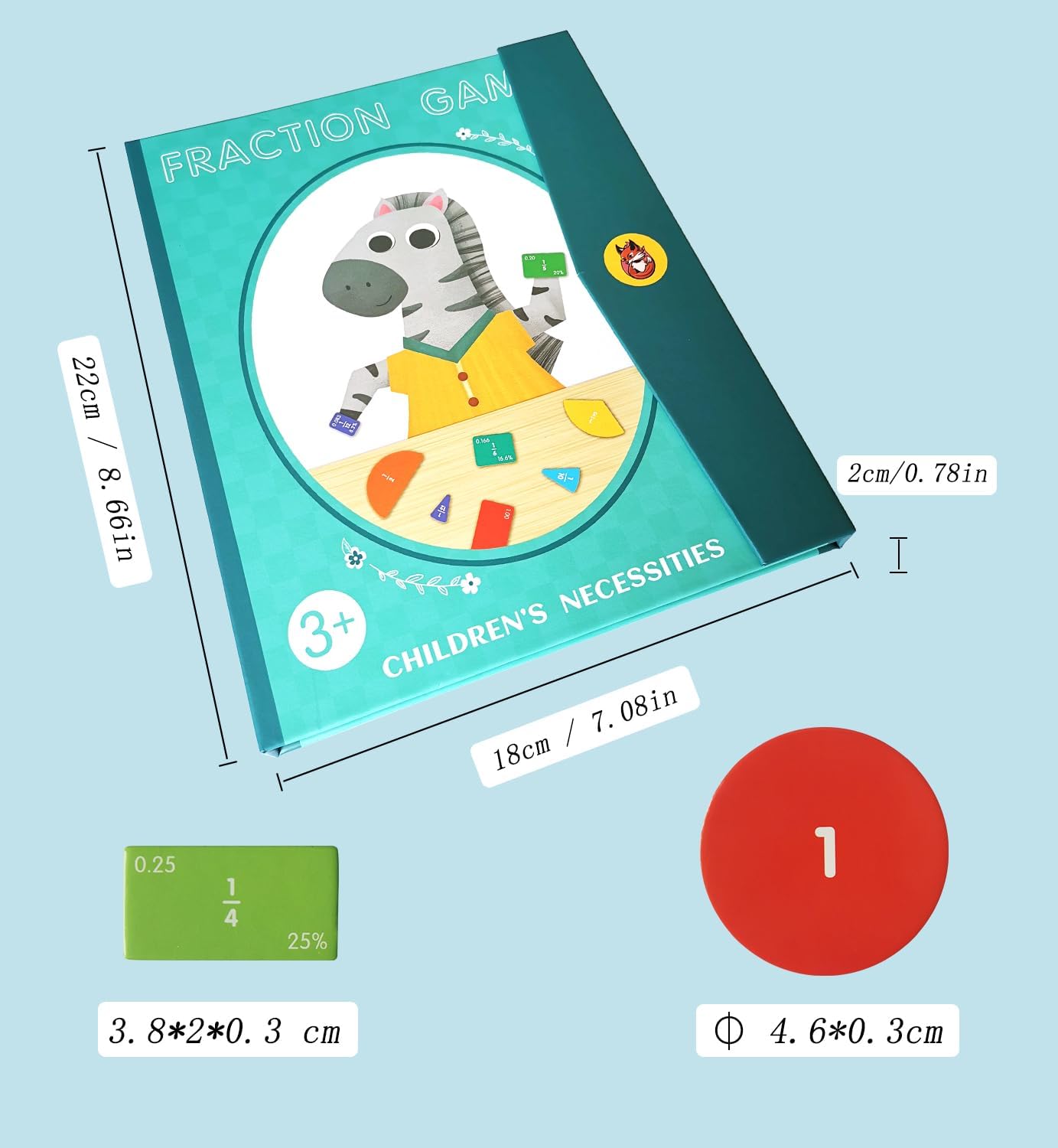 Magnetic Fraction Educational Puzzle Fraction Tiles and Circles, Equip Magnetic Score Disk Demonstrator,Math Manipulatives Enhance Early Primary School Students Mathematical Skills