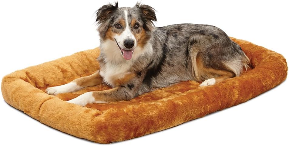 MidWest Homes for Pets QuietTime XXS Dog Bed – Cinnamon Faux Fur Bolster, Ultra-Soft and Machine Washable, Fits 18-Inch Crates and Carriers, for Small Dogs and Cats