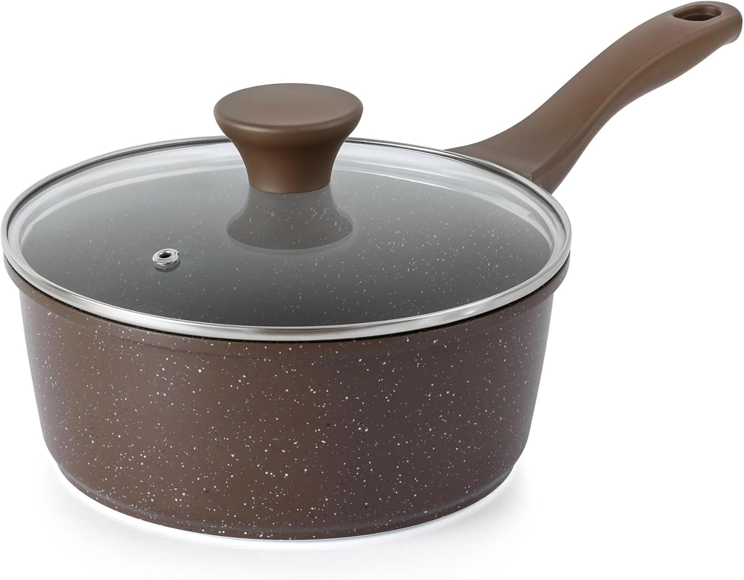 SENSARTE 1.5 Qt Nonstick Saucepan, Granite Coating, Induction Compatible