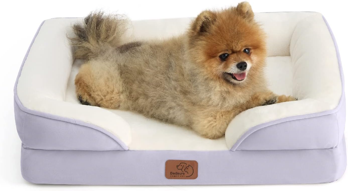 Bedsure Orthopedic Dog Beds Large Sized Dog - Washable Large Dog Cat Bed Waterproof, Comfort Dogs Couch Sofa with Washable Removable Cover, Pet Bed with Nonskid Bottom, Grey, 35"