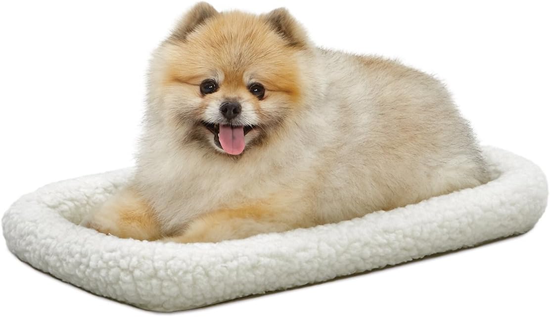 MidWest Homes for Pets QuietTime XXS Dog Bed – Cinnamon Faux Fur Bolster, Ultra-Soft and Machine Washable, Fits 18-Inch Crates and Carriers, for Small Dogs and Cats