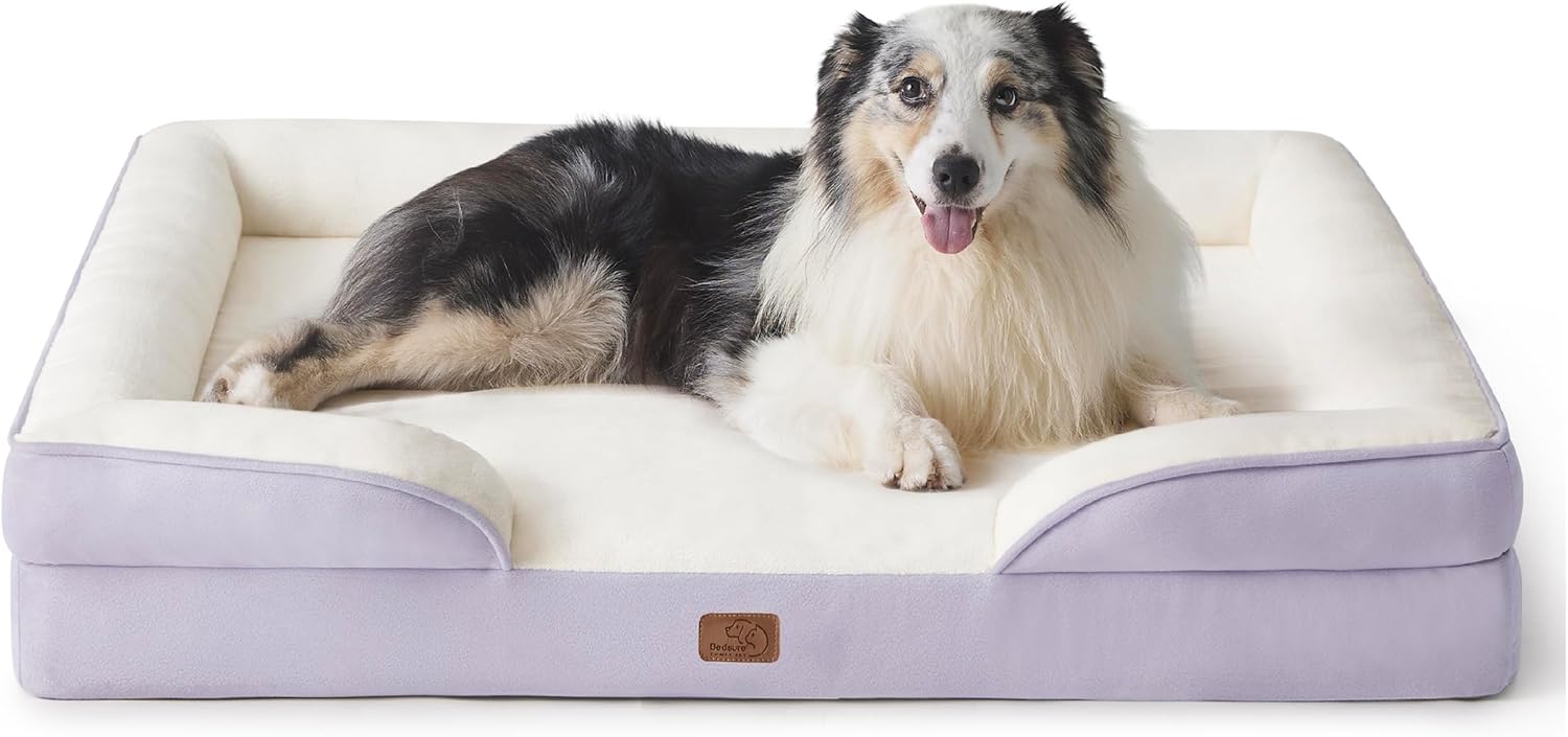 Bedsure Orthopedic Dog Beds Large Sized Dog - Washable Large Dog Cat Bed Waterproof, Comfort Dogs Couch Sofa with Washable Removable Cover, Pet Bed with Nonskid Bottom, Grey, 35"