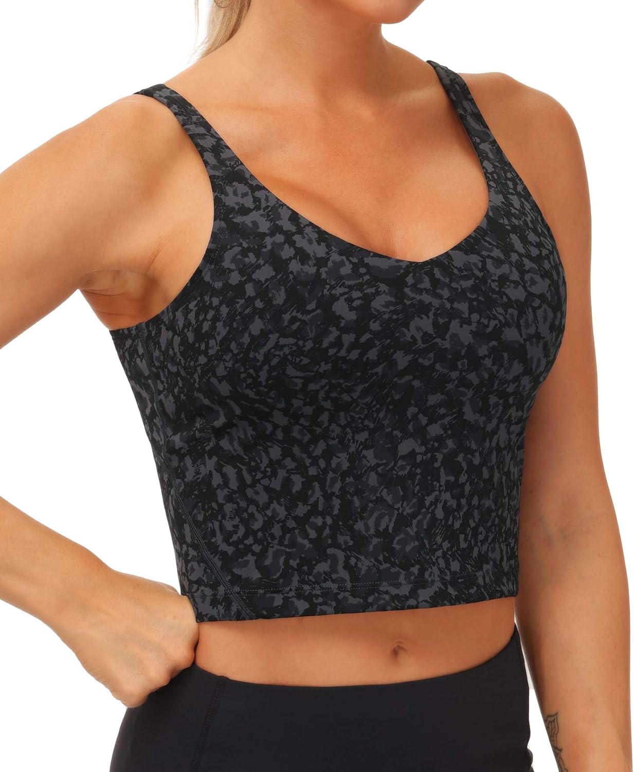 THE GYM PEOPLE Womens' Sports Bra Longline Wirefree Padded with Medium Support
