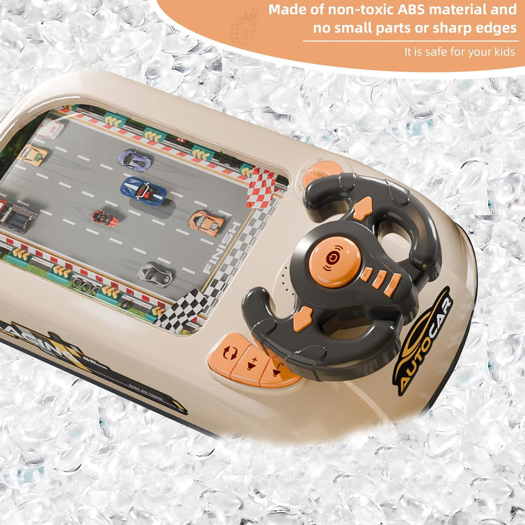 Racing Adventure Car Steering Wheel, Toddler Steering Wheel Toy with 8 Melodies and Engine Sounds,Toddler Simulated Driving Car Racing Games with Sound Age 3+ Years