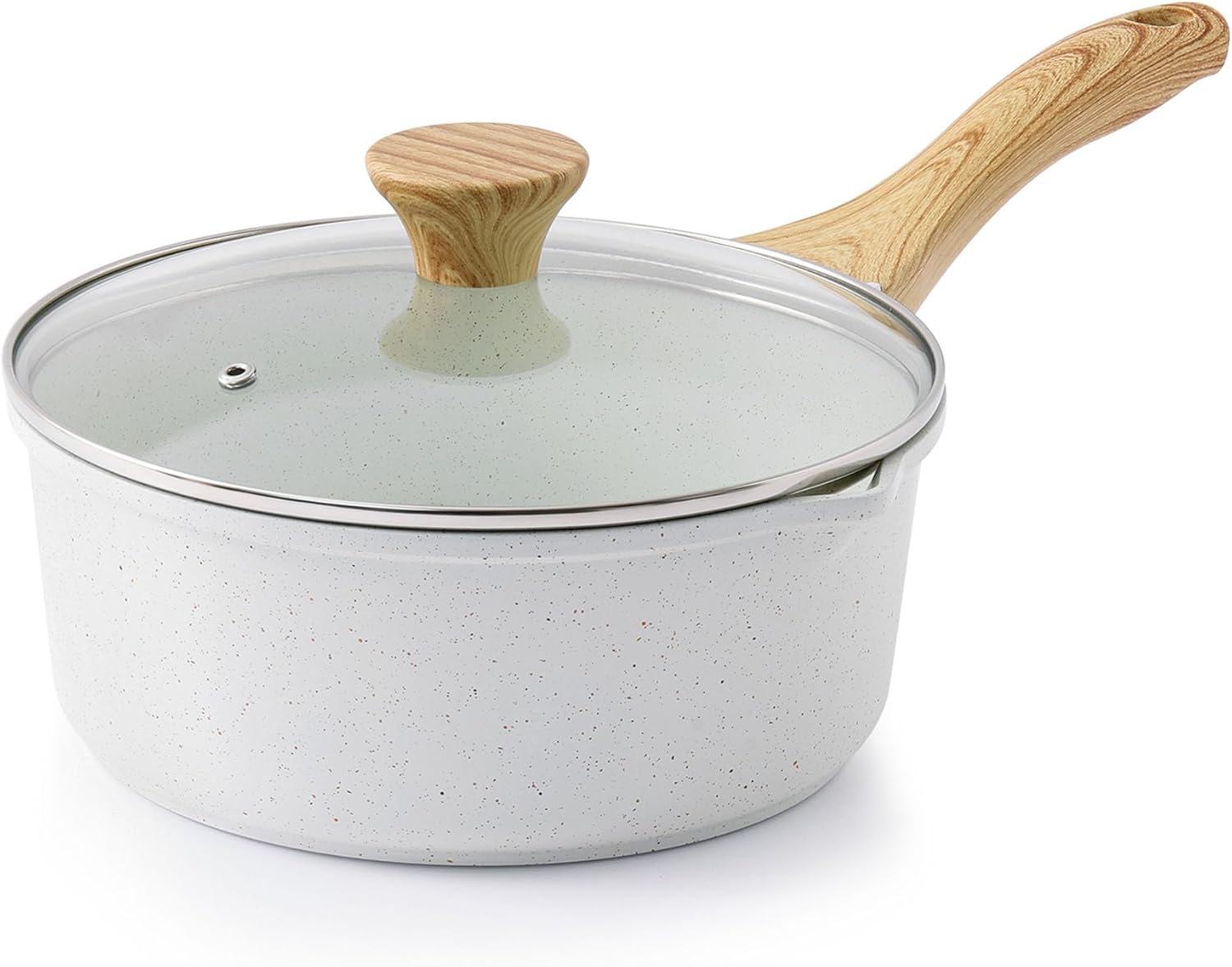 SENSARTE 1.5 Qt Nonstick Saucepan, Granite Coating, Induction Compatible