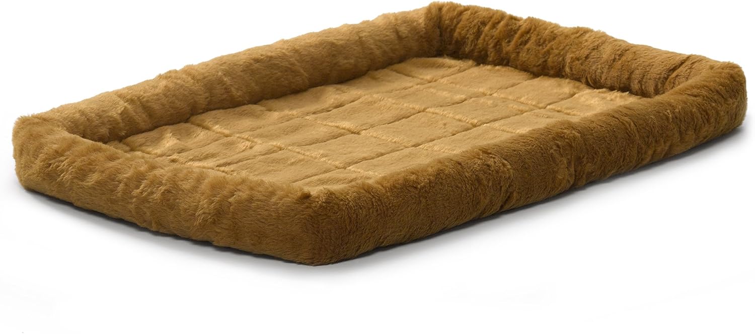 MidWest Homes for Pets QuietTime XXS Dog Bed – Cinnamon Faux Fur Bolster, Ultra-Soft and Machine Washable, Fits 18-Inch Crates and Carriers, for Small Dogs and Cats