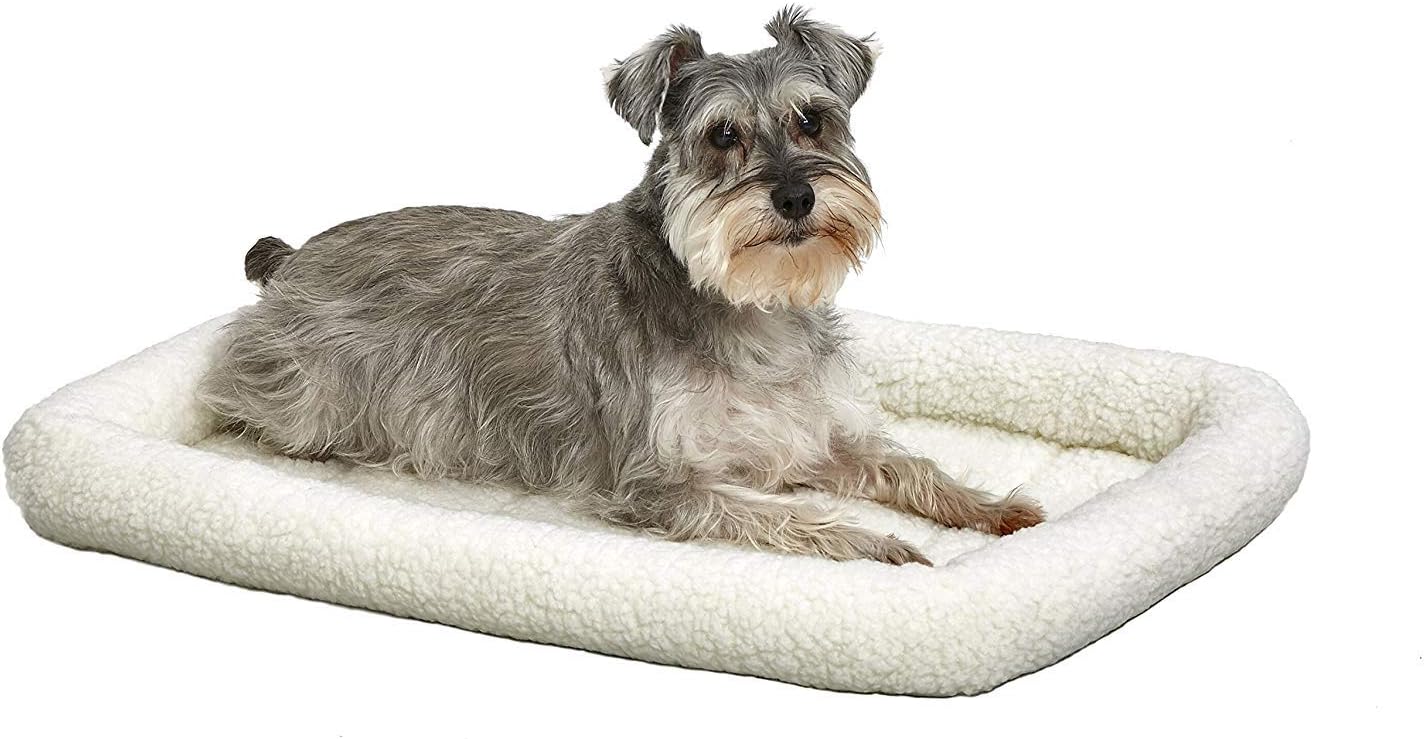 MidWest Homes for Pets QuietTime XXS Dog Bed – Cinnamon Faux Fur Bolster, Ultra-Soft and Machine Washable, Fits 18-Inch Crates and Carriers, for Small Dogs and Cats