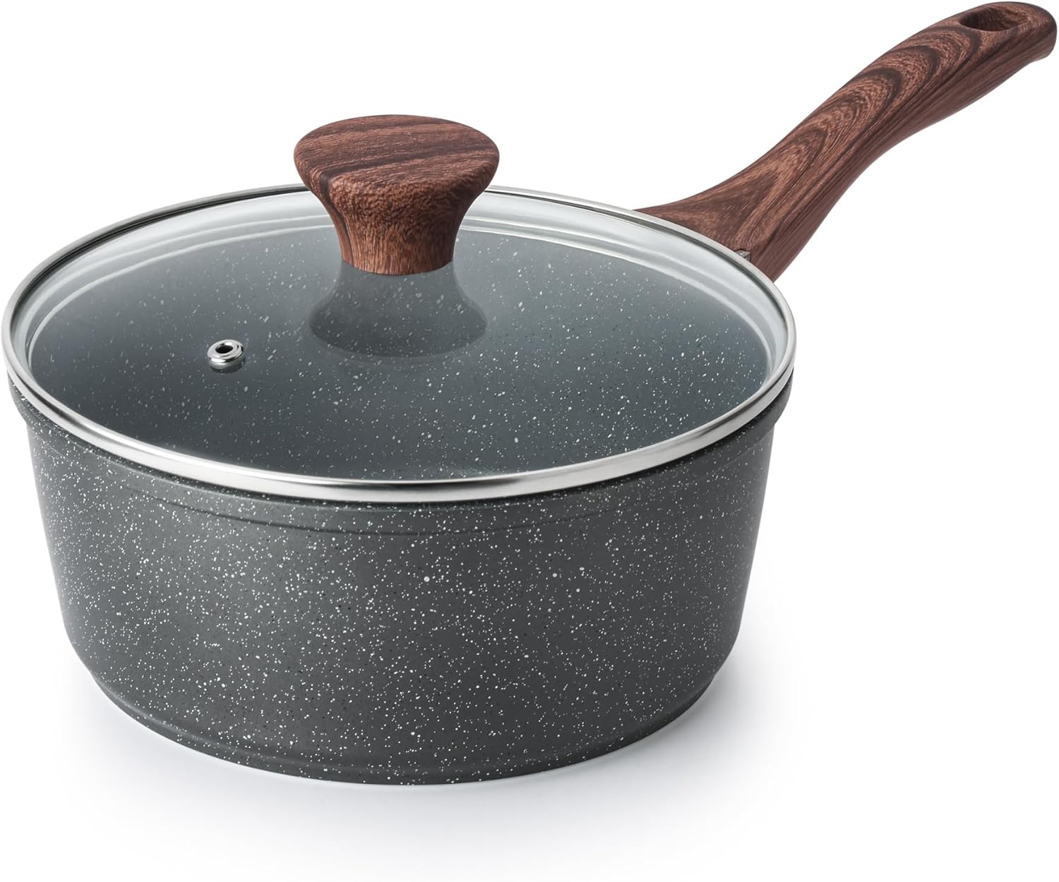 SENSARTE 1.5 Qt Nonstick Saucepan, Granite Coating, Induction Compatible