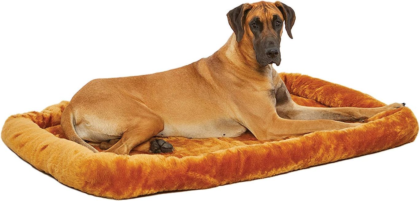 MidWest Homes for Pets QuietTime XXS Dog Bed – Cinnamon Faux Fur Bolster, Ultra-Soft and Machine Washable, Fits 18-Inch Crates and Carriers, for Small Dogs and Cats