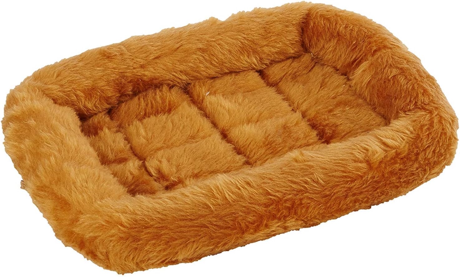 MidWest Homes for Pets QuietTime XXS Dog Bed – Cinnamon Faux Fur Bolster, Ultra-Soft and Machine Washable, Fits 18-Inch Crates and Carriers, for Small Dogs and Cats