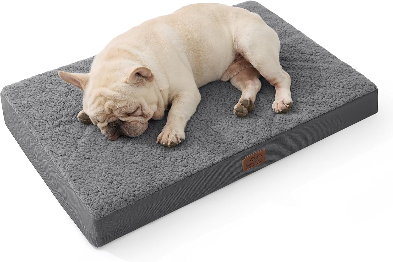 Bedsure Dog Beds Large Sized Dog - Comfy Flat Pet Beds with Removable Washable Cover, Orthopedic Egg Crate Foam Puppy Mat, Suitable for Pet Up to 65 lbs