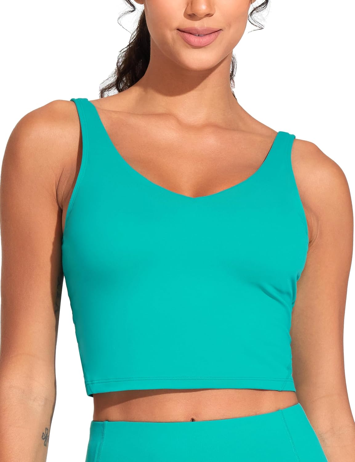 THE GYM PEOPLE Womens' Sports Bra Longline Wirefree Padded with Medium Support