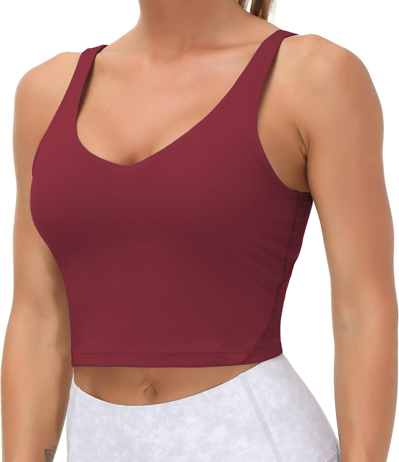 THE GYM PEOPLE Womens' Sports Bra Longline Wirefree Padded with Medium Support