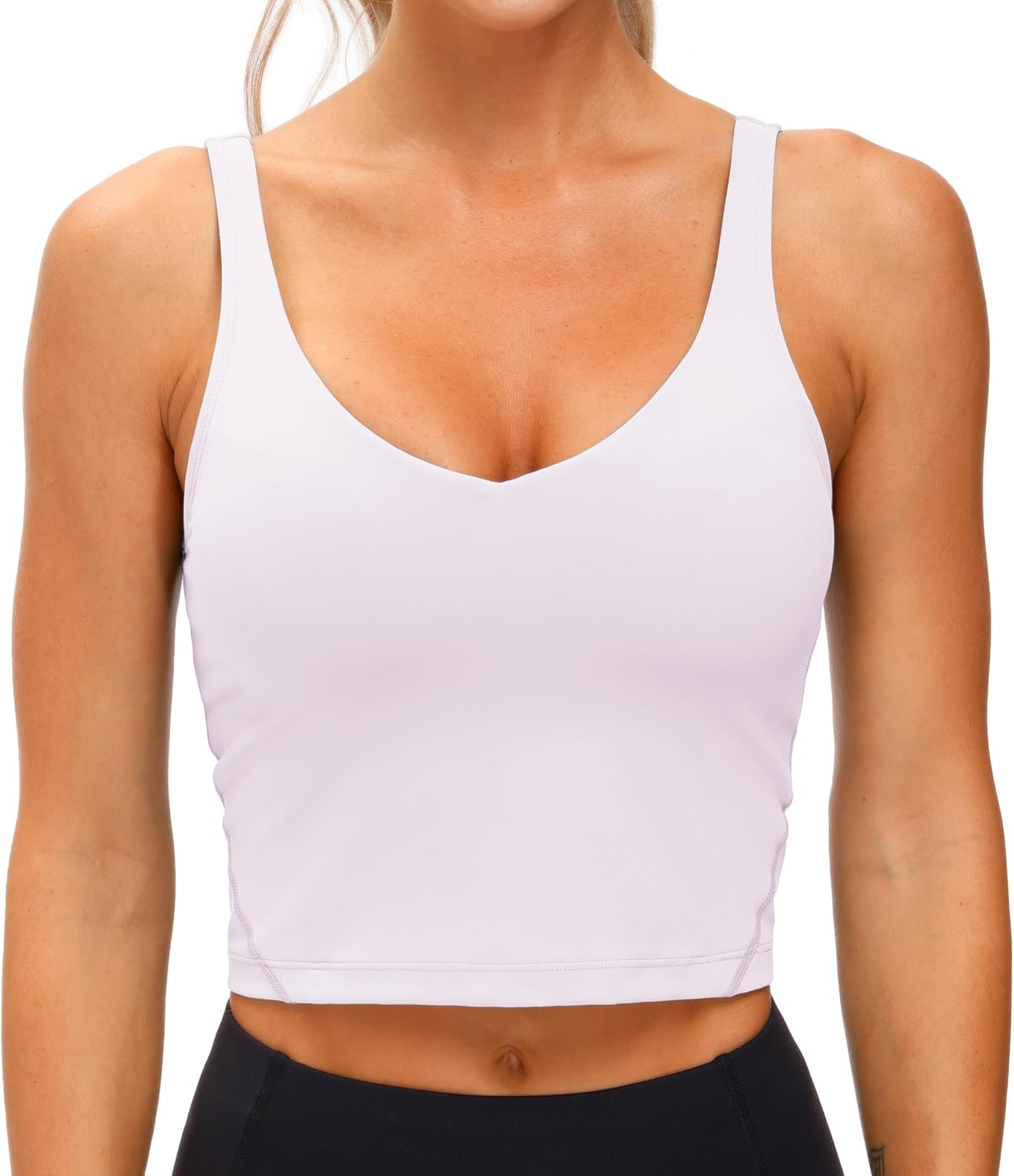 THE GYM PEOPLE Womens' Sports Bra Longline Wirefree Padded with Medium Support