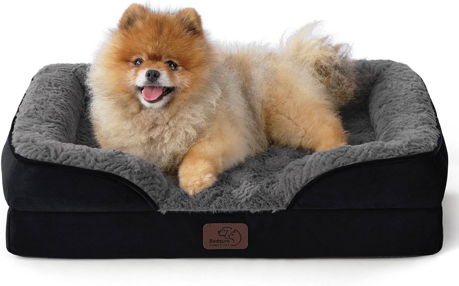 Bedsure Orthopedic Dog Beds Large Sized Dog - Washable Large Dog Cat Bed Waterproof, Comfort Dogs Couch Sofa with Washable Removable Cover, Pet Bed with Nonskid Bottom, Grey, 35"