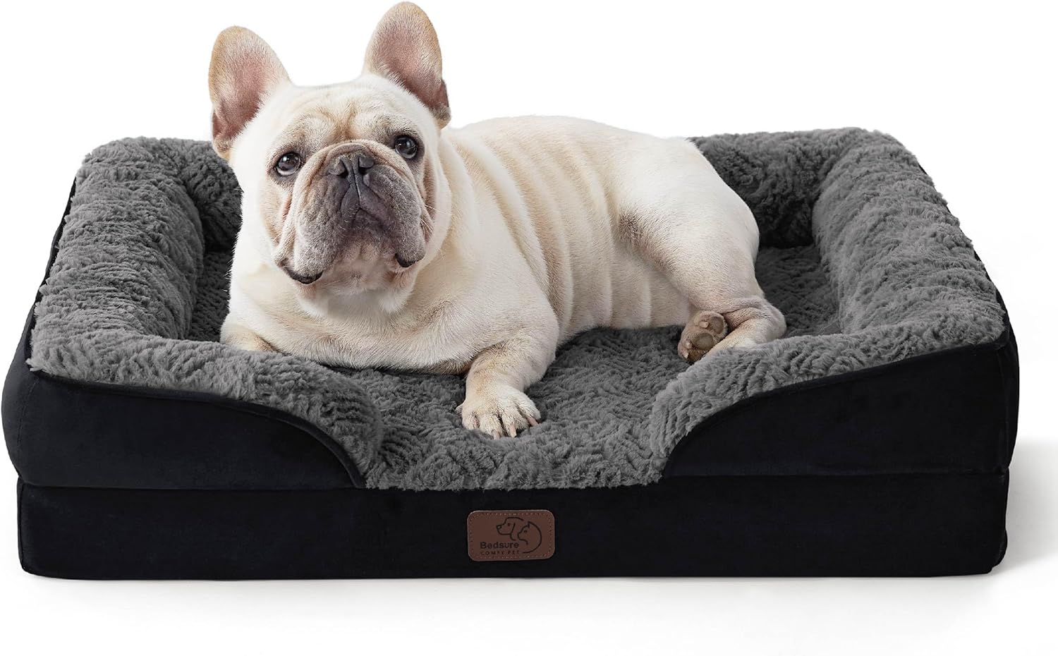 Bedsure Orthopedic Dog Beds Large Sized Dog - Washable Large Dog Cat Bed Waterproof, Comfort Dogs Couch Sofa with Washable Removable Cover, Pet Bed with Nonskid Bottom, Grey, 35"