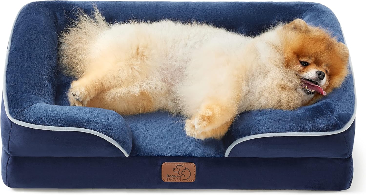 Bedsure Orthopedic Dog Beds Large Sized Dog - Washable Large Dog Cat Bed Waterproof, Comfort Dogs Couch Sofa with Washable Removable Cover, Pet Bed with Nonskid Bottom, Grey, 35"