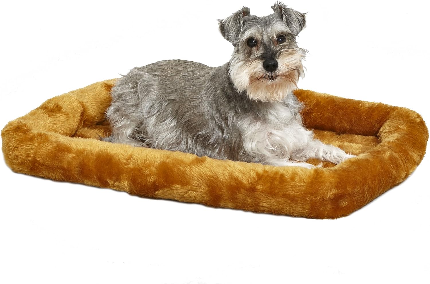 MidWest Homes for Pets QuietTime XXS Dog Bed – Cinnamon Faux Fur Bolster, Ultra-Soft and Machine Washable, Fits 18-Inch Crates and Carriers, for Small Dogs and Cats