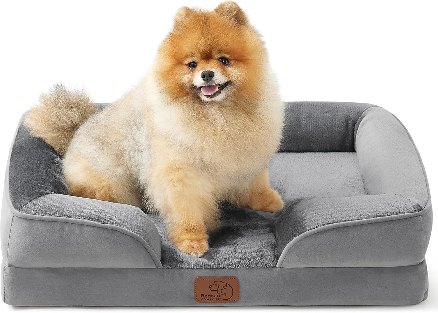 Bedsure Orthopedic Dog Beds Large Sized Dog - Washable Large Dog Cat Bed Waterproof, Comfort Dogs Couch Sofa with Washable Removable Cover, Pet Bed with Nonskid Bottom, Grey, 35"