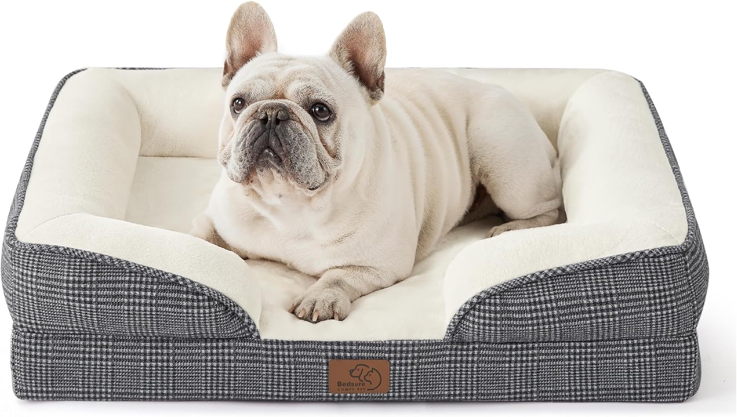 Bedsure Orthopedic Dog Beds Large Sized Dog - Washable Large Dog Cat Bed Waterproof, Comfort Dogs Couch Sofa with Washable Removable Cover, Pet Bed with Nonskid Bottom, Grey, 35"