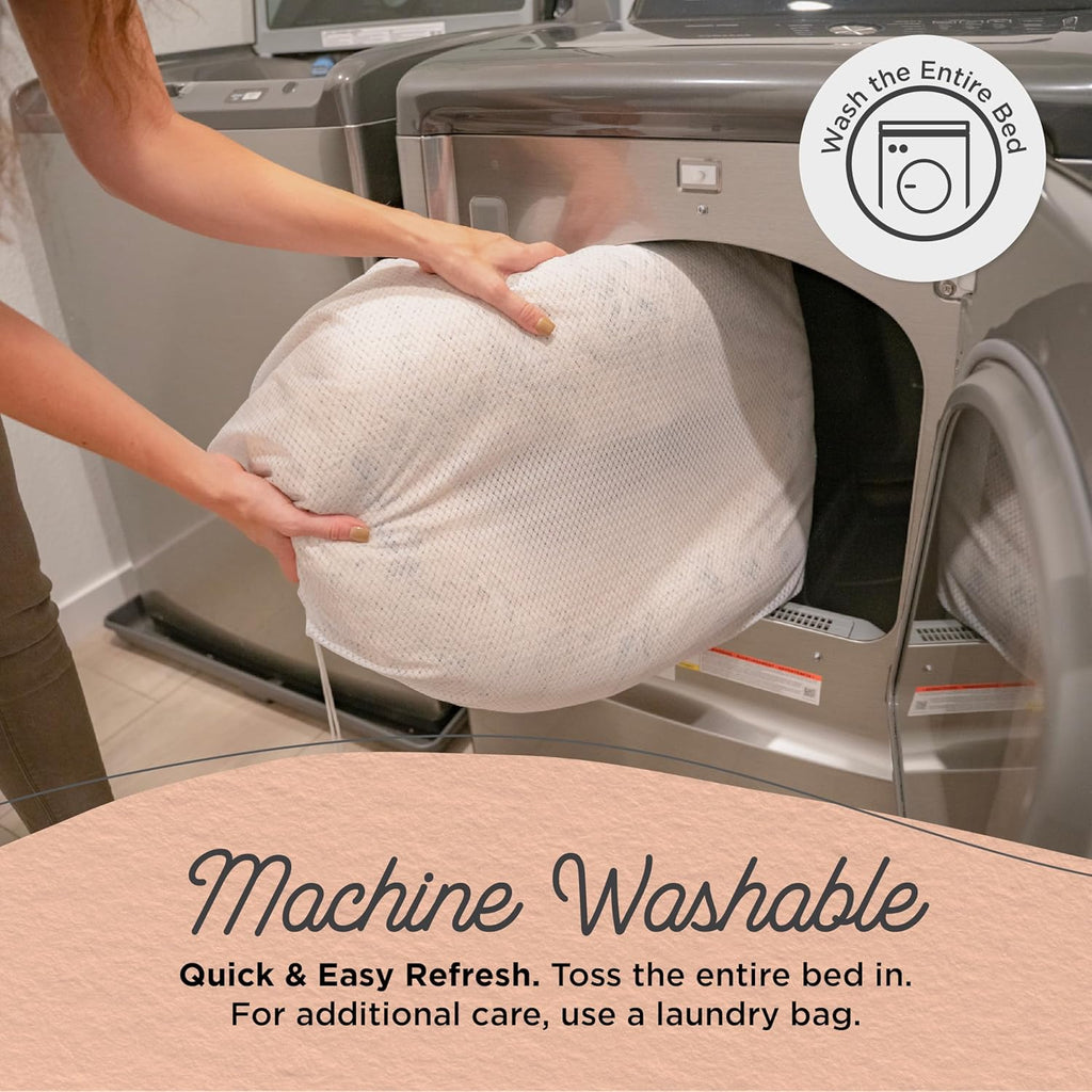 Best Friends by Sheri Original Calming Donut Dog and Cat Bed, Shag Faux Fur, Taupe, (23in x 23in) - Anxiety Relief for Pets Up to 25 lbs