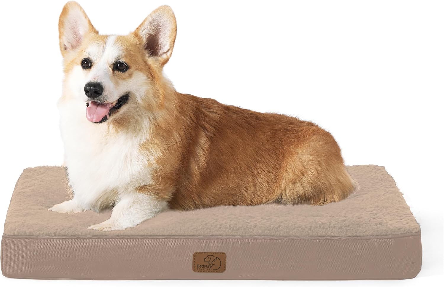 Bedsure Dog Beds Large Sized Dog - Comfy Flat Pet Beds with Removable Washable Cover, Orthopedic Egg Crate Foam Puppy Mat, Suitable for Pet Up to 65 lbs