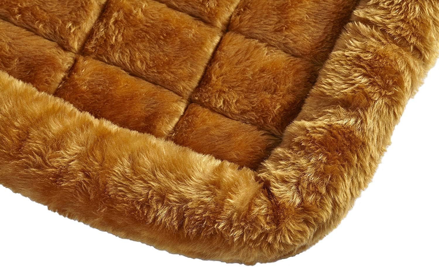 MidWest Homes for Pets QuietTime XXS Dog Bed – Cinnamon Faux Fur Bolster, Ultra-Soft and Machine Washable, Fits 18-Inch Crates and Carriers, for Small Dogs and Cats