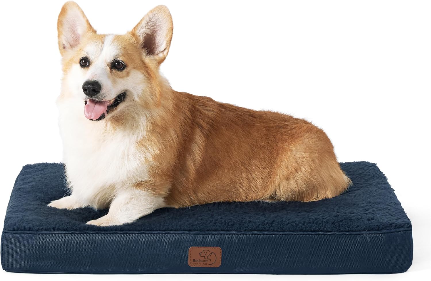 Bedsure Dog Beds Large Sized Dog - Comfy Flat Pet Beds with Removable Washable Cover, Orthopedic Egg Crate Foam Puppy Mat, Suitable for Pet Up to 65 lbs