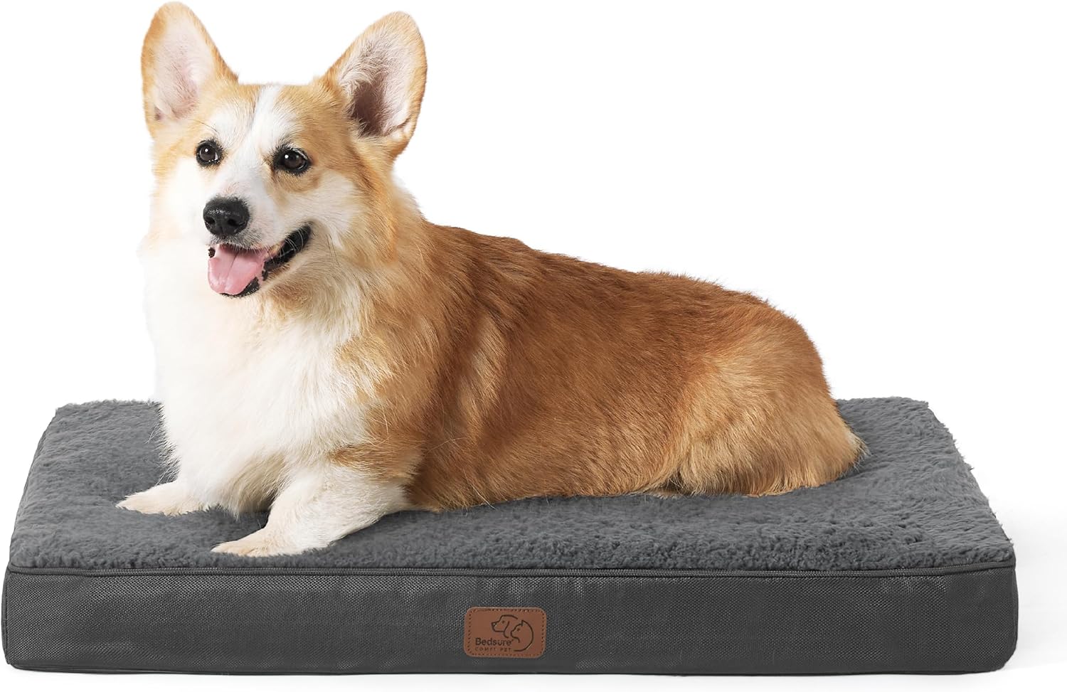 Bedsure Dog Beds Large Sized Dog - Comfy Flat Pet Beds with Removable Washable Cover, Orthopedic Egg Crate Foam Puppy Mat, Suitable for Pet Up to 65 lbs
