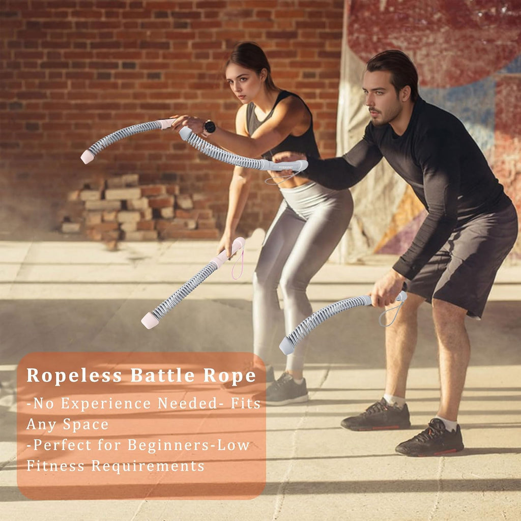 Ropeless Battle Ropes for Home Gym-Cordless Training Rope Fitness Equipment for Men & Women,Weighted Workout Ropes for HIIT,Versatile Exercise Equipment for Home and Travel Exercise(Black)