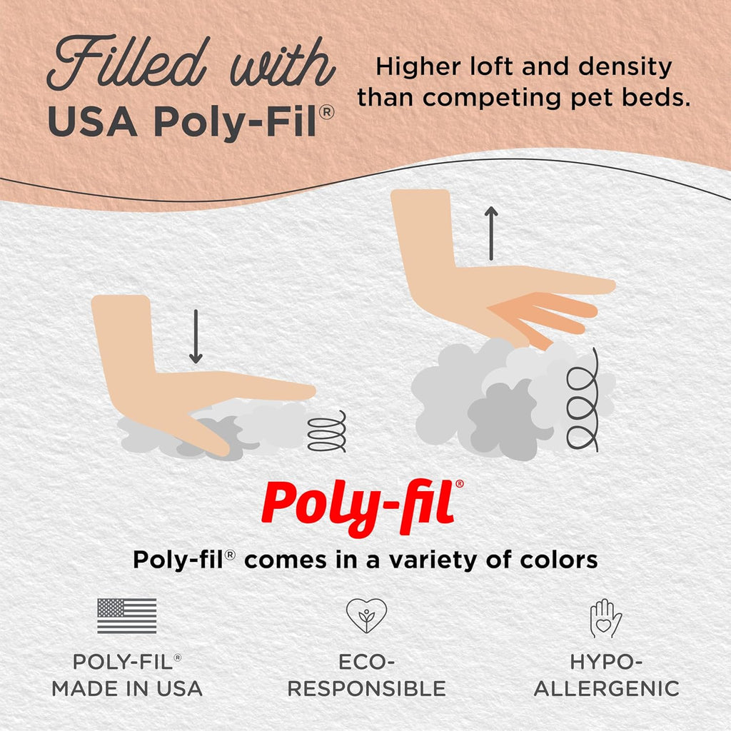 Best Friends by Sheri Original Calming Donut Dog and Cat Bed, Shag Faux Fur, Taupe, (23in x 23in) - Anxiety Relief for Pets Up to 25 lbs